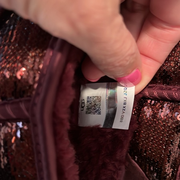 Ugg classic ultra mini mirror ball sequin cold weather bootie boot wild grape - Picture 4 of 6